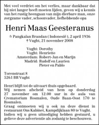 Overlijdensbericht Henri MG (2008)